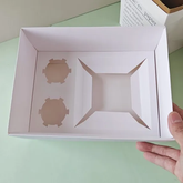 BENTO CAKE AND CUPCAKE BOX WITH CLEAR COVER/LID